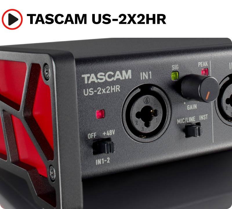 Interface de áudio TASCAM 2X2. Áudio profissional ao seu alcance