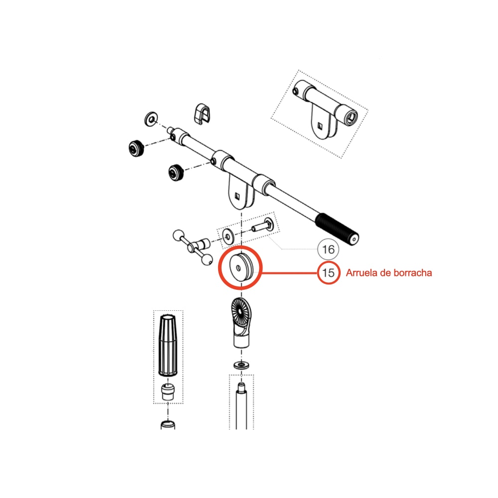 Arruela de borracha para reposição K&M Rubber Washer Black 8.5