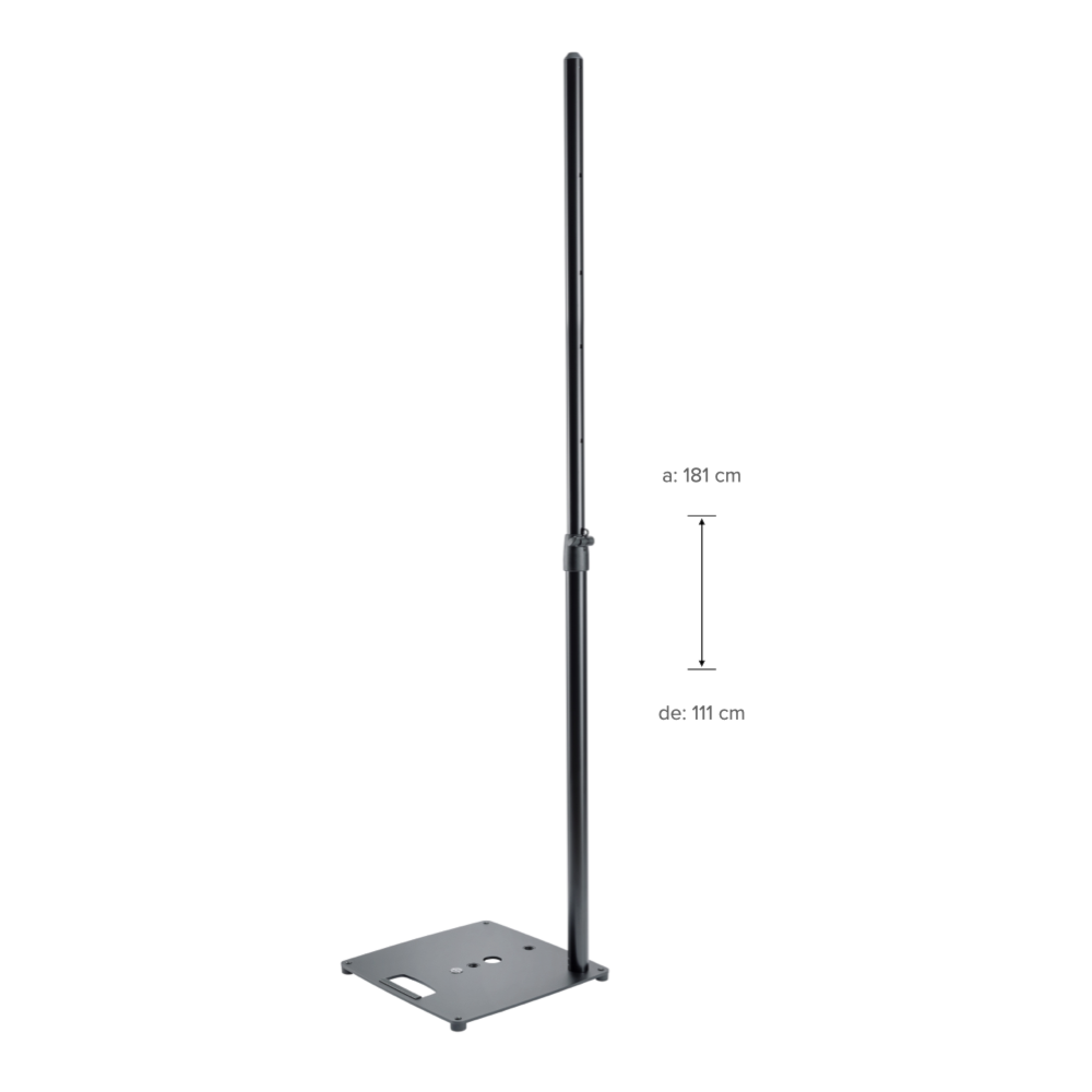 Base de Chão K&M 26729-000-55 para Suporte de Caixa Acústica Rosca M20 Aço Preto - 1