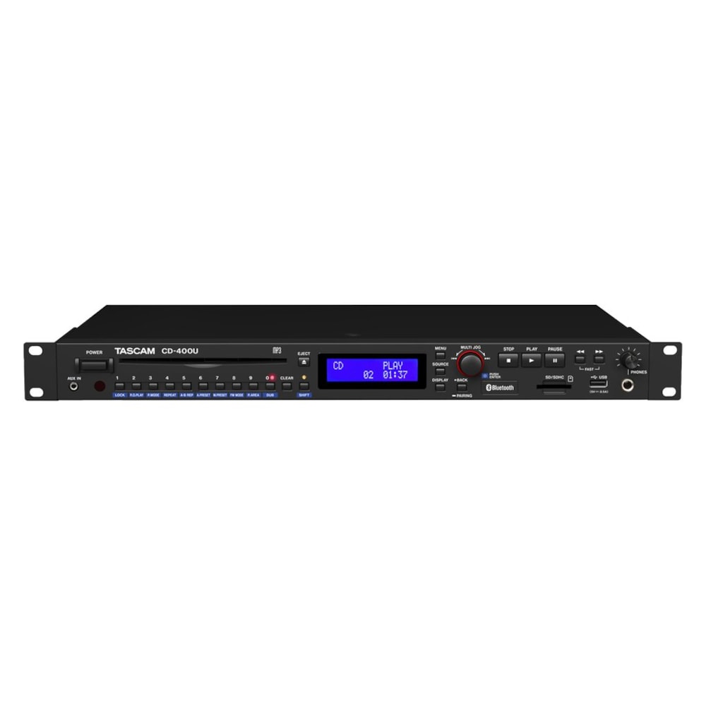 CD/SD/USB Player TASCAM CD-400U com Bluetooth e Rádios AM/FM