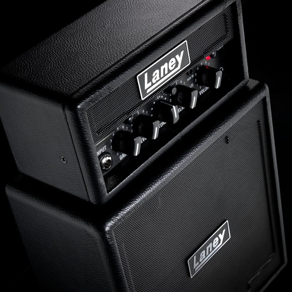 Combo portátil com pilhas para guitarra Laney MINISTACK-IRON 6W com drive, delay e conexão LSI - 5