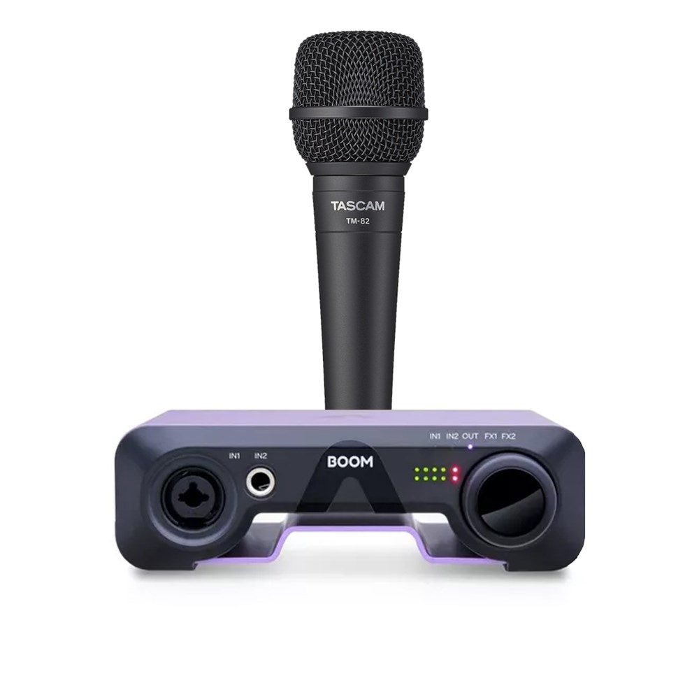 Compre interface de áudio USB 2x2 Apogee Boom + R$150,00 leve microfone TASCAM TM82