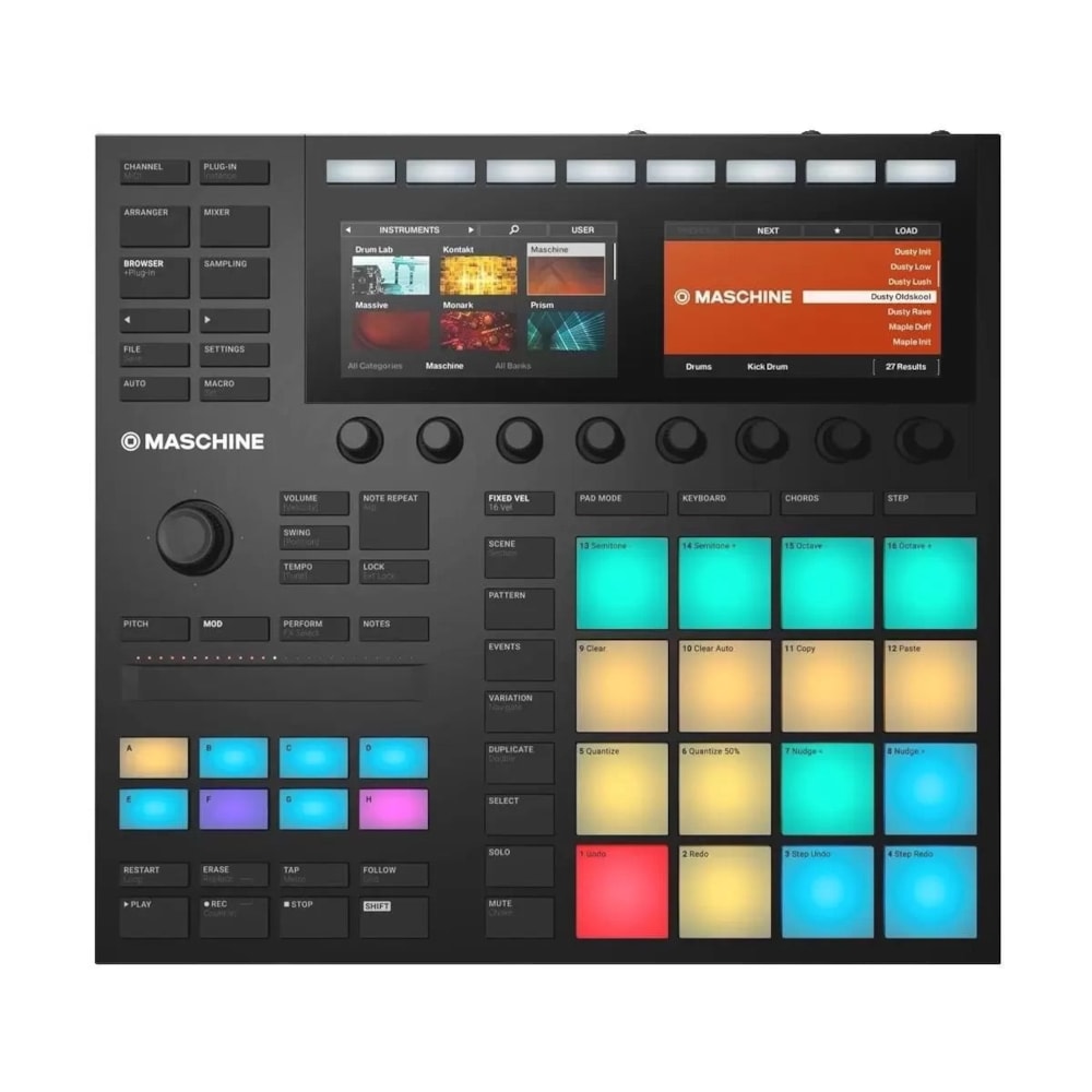 Controlador MIDI e interface de áudio USB com pads Native Maschine MK3