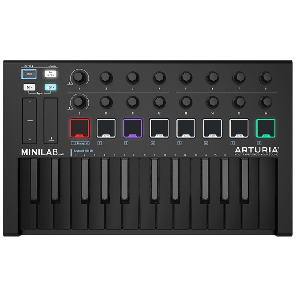 Controlador MIDI USB 25 teclas Arturia Minilab MkII deep Black Edition