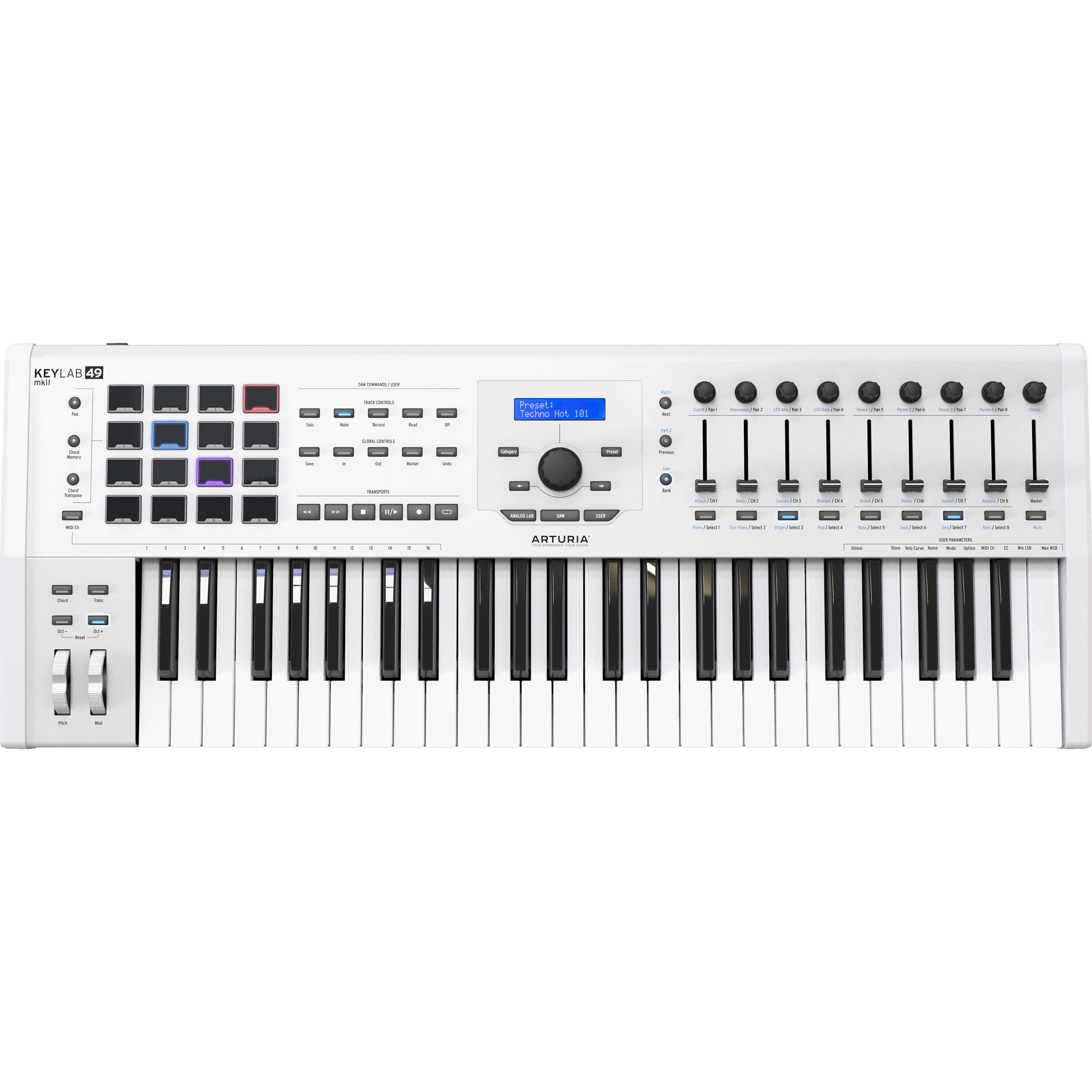 ARTURIA KeyLab MKII(MK2)49 MIDIキーボード Controlador MIDI USB 49 teclas Arturia Keylab MkII 49 White
