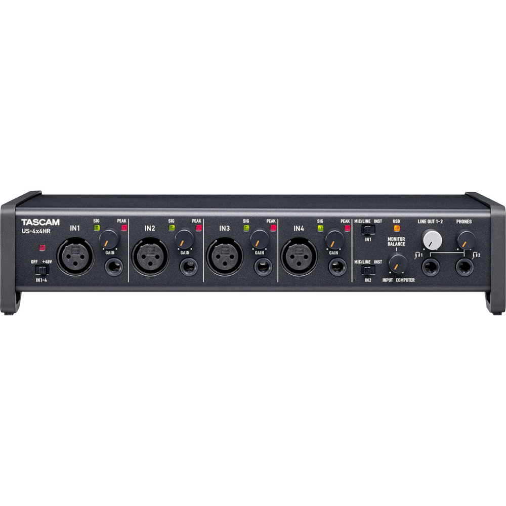 Interface de áudio TASCAM US-4X4HR USB 4 entradas e 4 saídas - 1