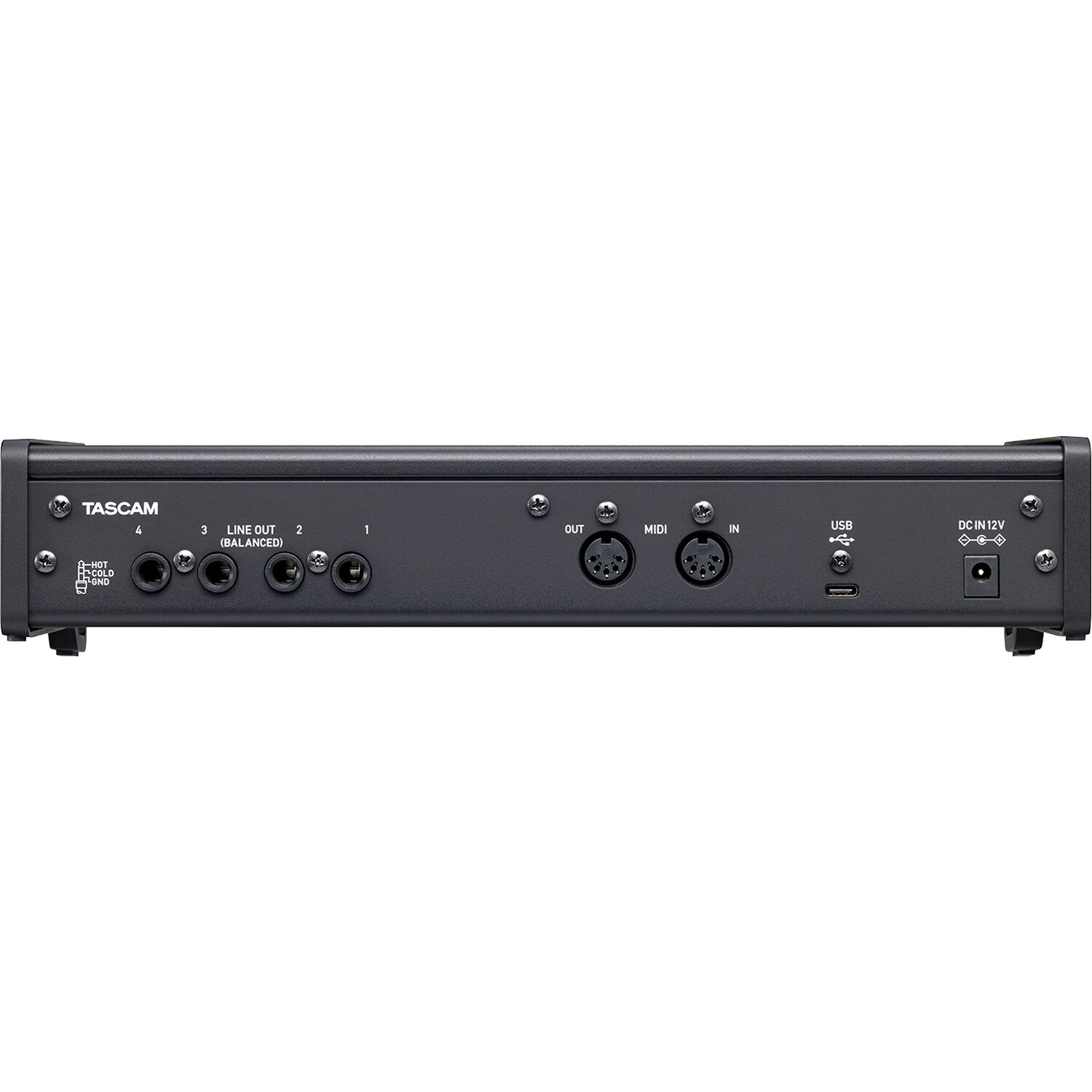 Interface de áudio TASCAM US-4X4HR USB 4 entradas e 4 saídas