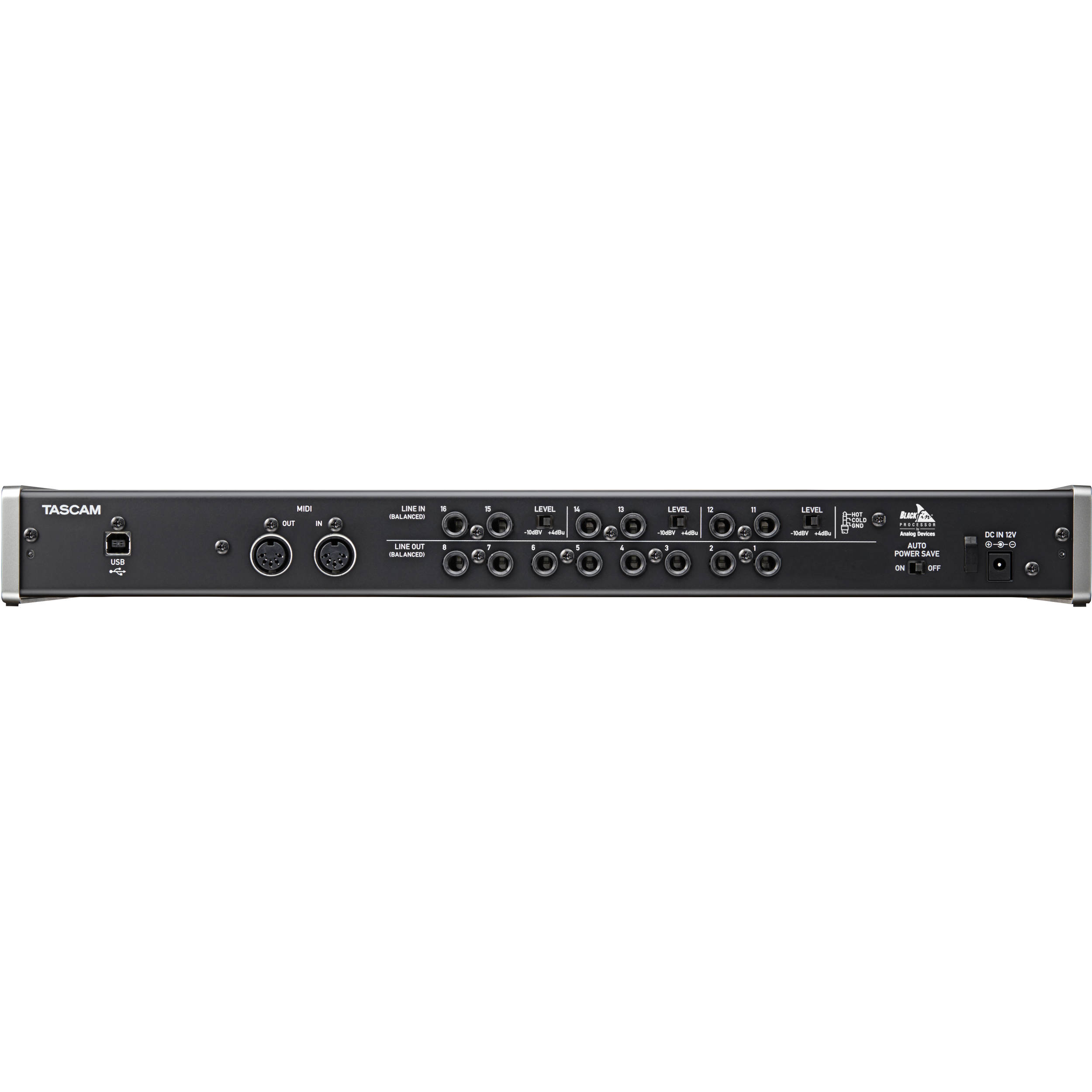 Interface de áudio USB 16 entradas e 8 saídas TASCAM US-16X08