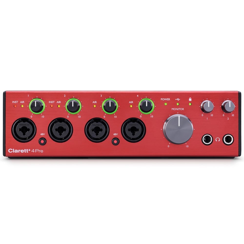 Interface de áudio USB Clarett+ 4Pre Focusrite 8 entradas e 4 saídas