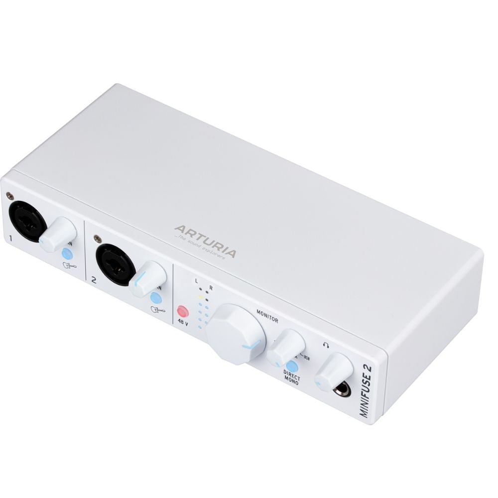 Interface de áudio USB com 2 entradas e 2 saídas e MIDI