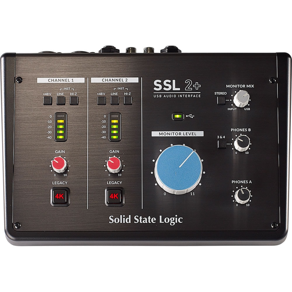 Interface de áudio USB com 2 entradas e 4 saídas e MIDI SSL 2 Plus - OPEN BOX