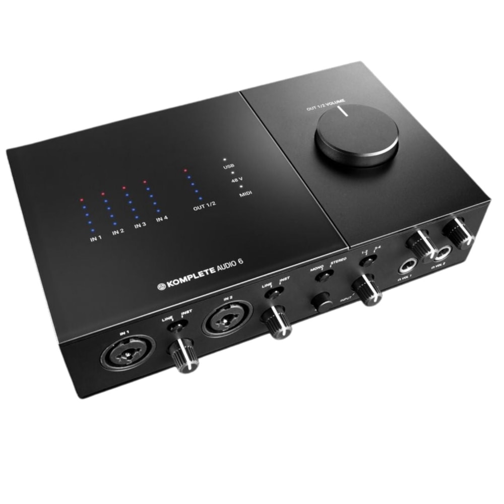 Interface de áudio USB com 6 entradas e 4 saídas Native Komplete Audio 6
