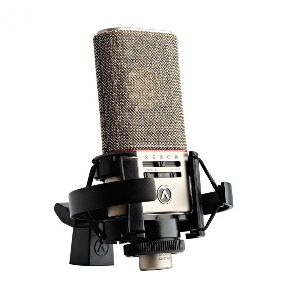 Kit com 2 microfones condensadores diafragma grande com multiplos padrões polares Austrian OC818 Dua - 1