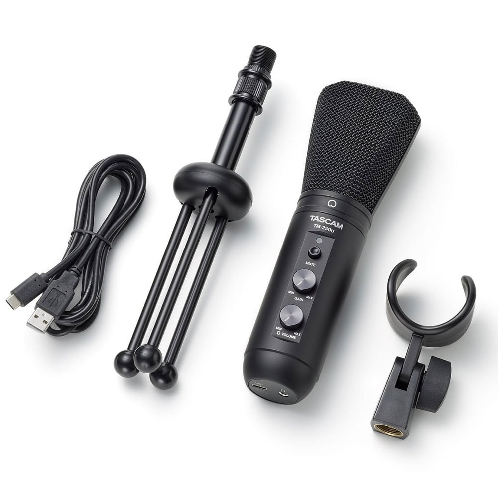 Microfone para live gravação condensador USB TASCAM TM-250U