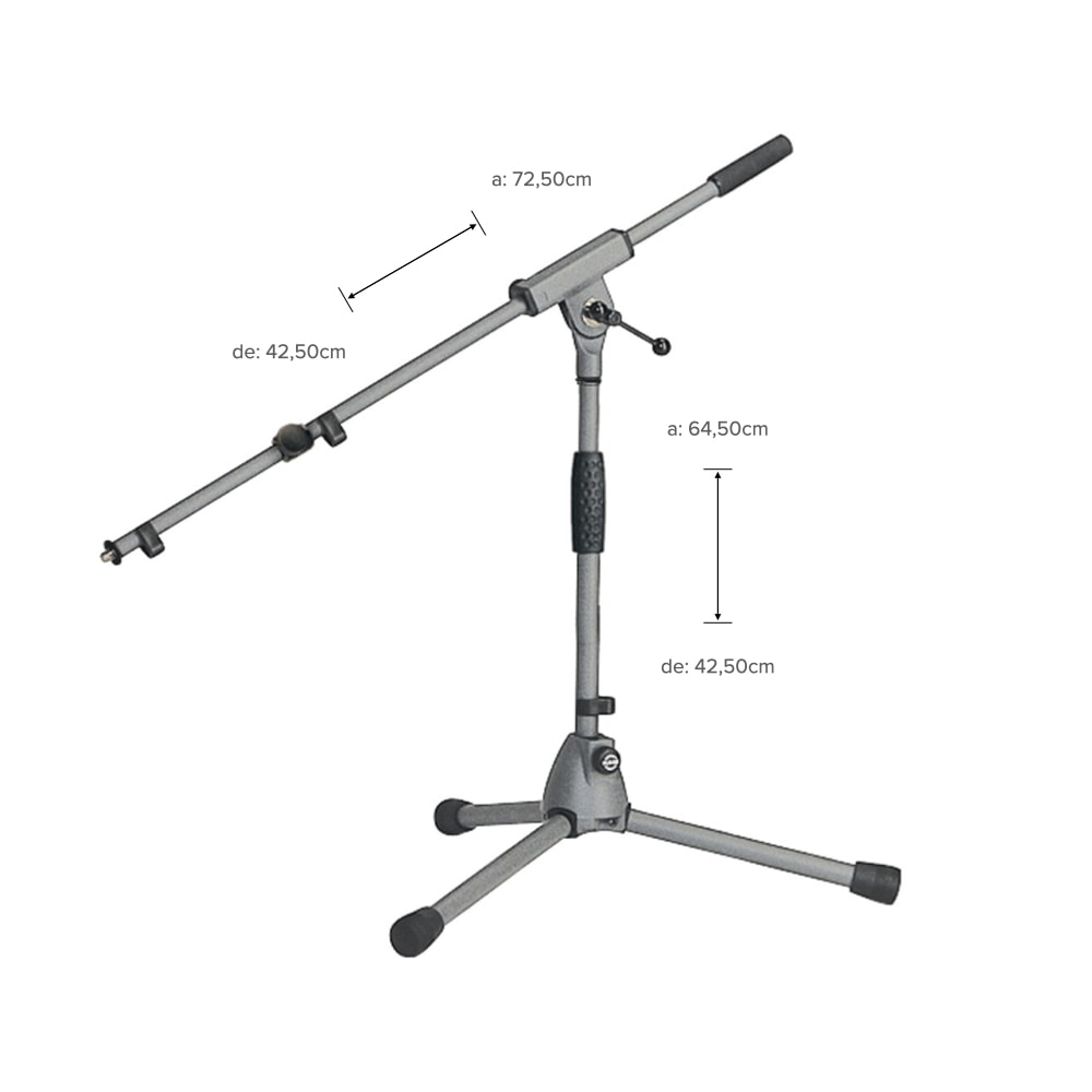 Mini Pedestal Girafa K&M Cinza para Microfone - 25900-570-87 - 1