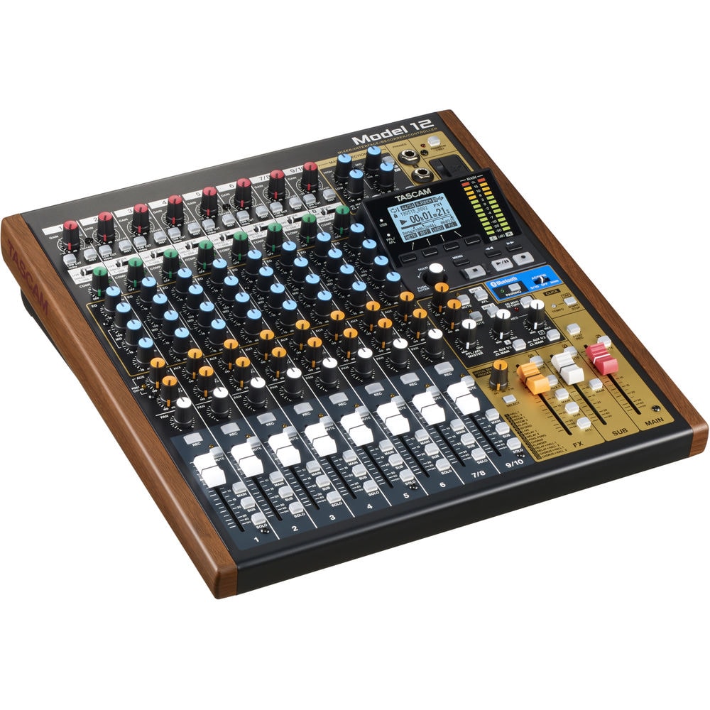 TASCAM Model 12 アナログミキサー Model 12 TASCAM Mixer superfície de controle e gravador digital