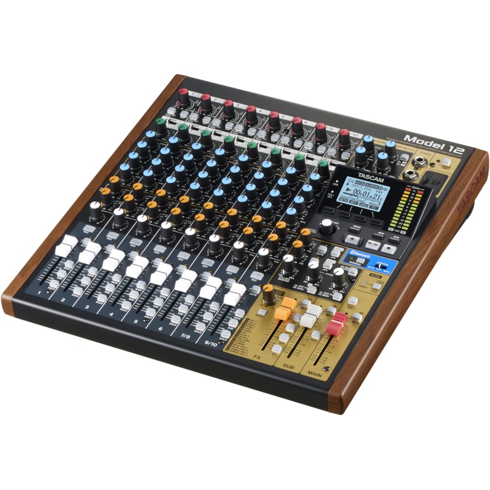 Model 12 TASCAM Mixer superfície de controle e gravador digital USB com 12 entradas e 10 saídas