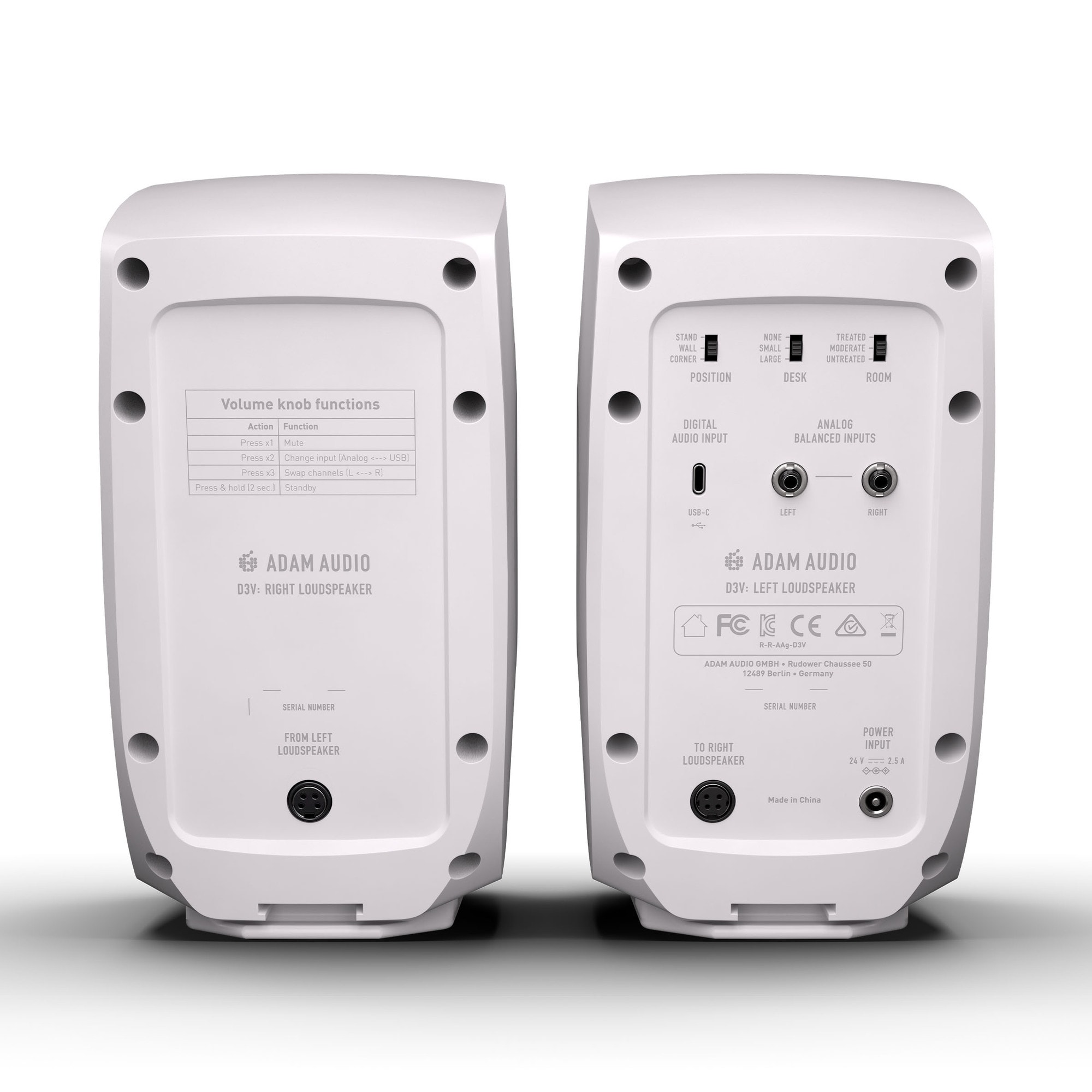 Par de Monitores de Áudio D3V ADAM Audio Branco