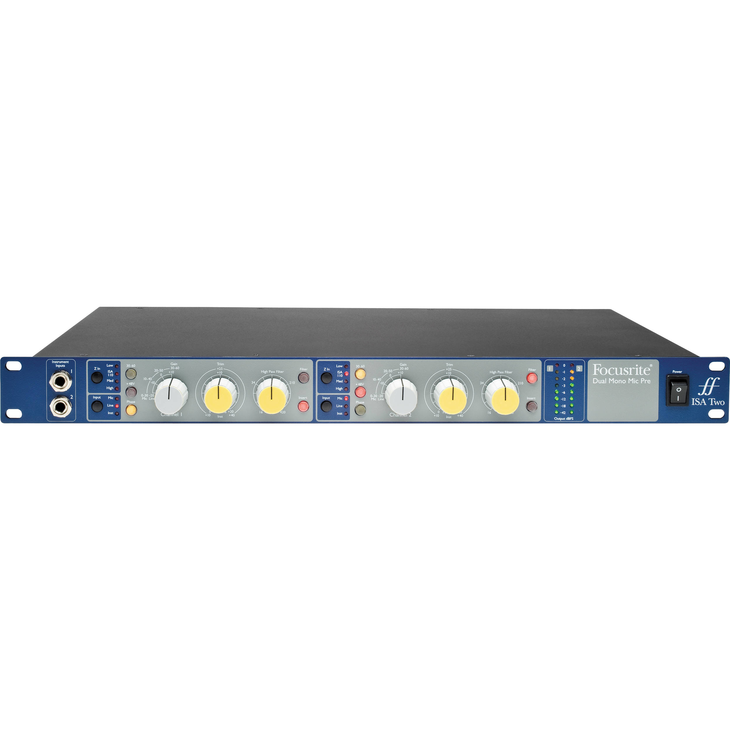 Focusrite ISA Two 2ch マイクプリアンプ Pré-amplificador com 2 canais de entrada Focusrite Isa Two