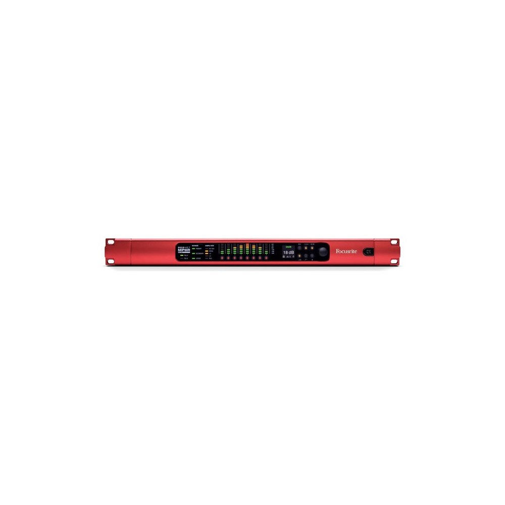 Pré-amplificador Focusrite RedNet MP8R DANTE com 8 canais de entrada