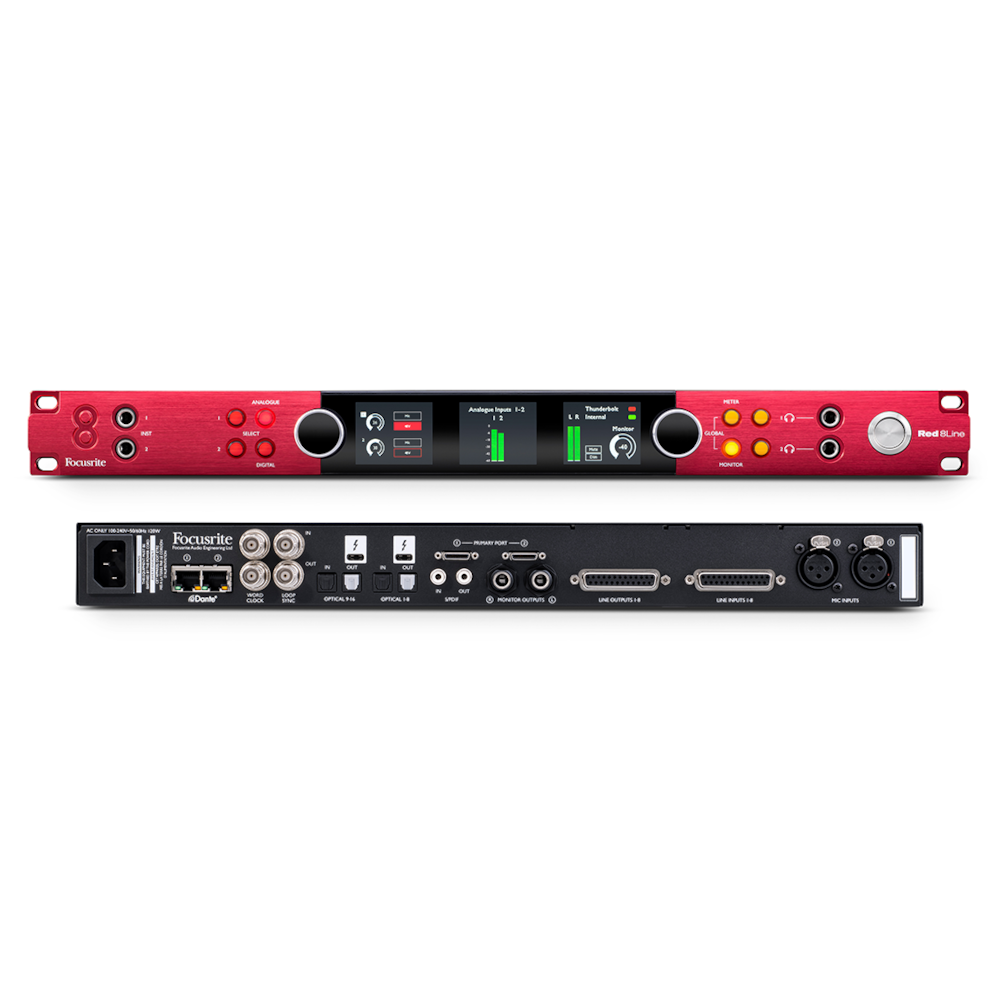 Red 8Line Focusrite Interface de Áudio Thunderbolt 3 e Dante