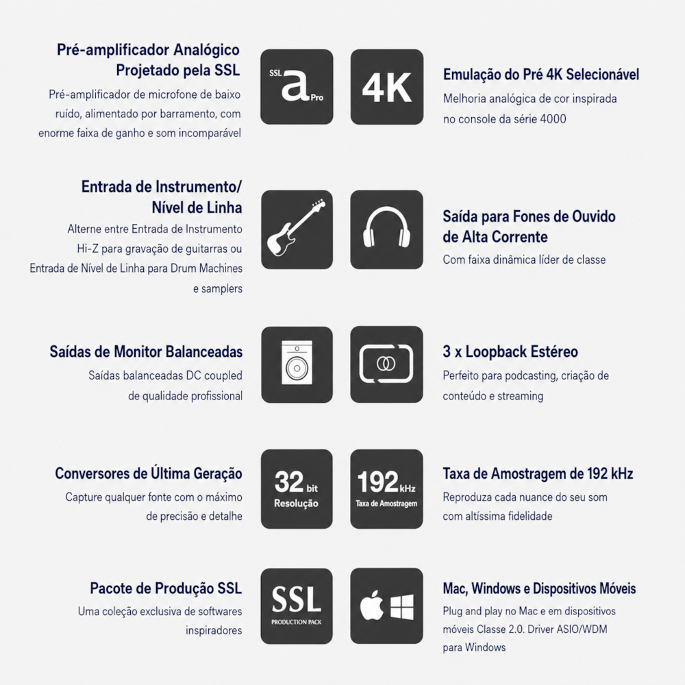 SSL 1 Interface de áudio USB-C 2x2 entradas - 7