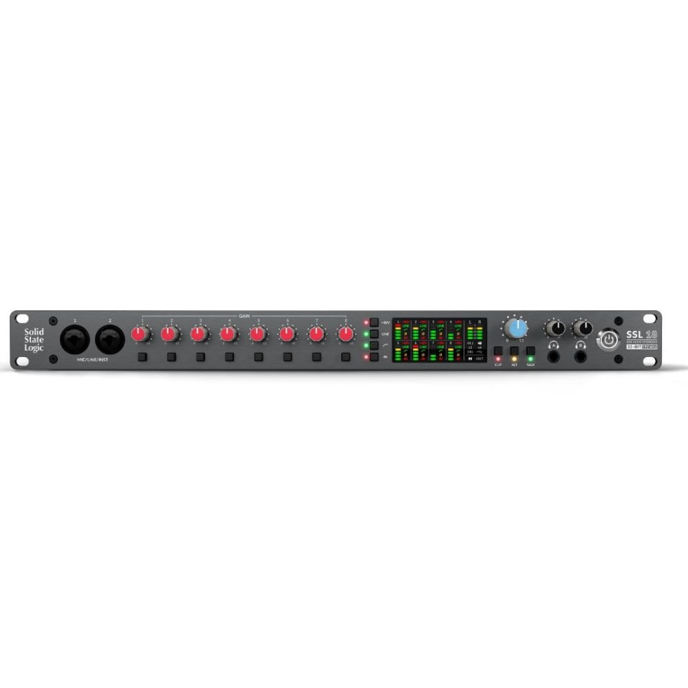 SSL 18 Interface de áudio profissional 8x10 USB gravação em 32 bits