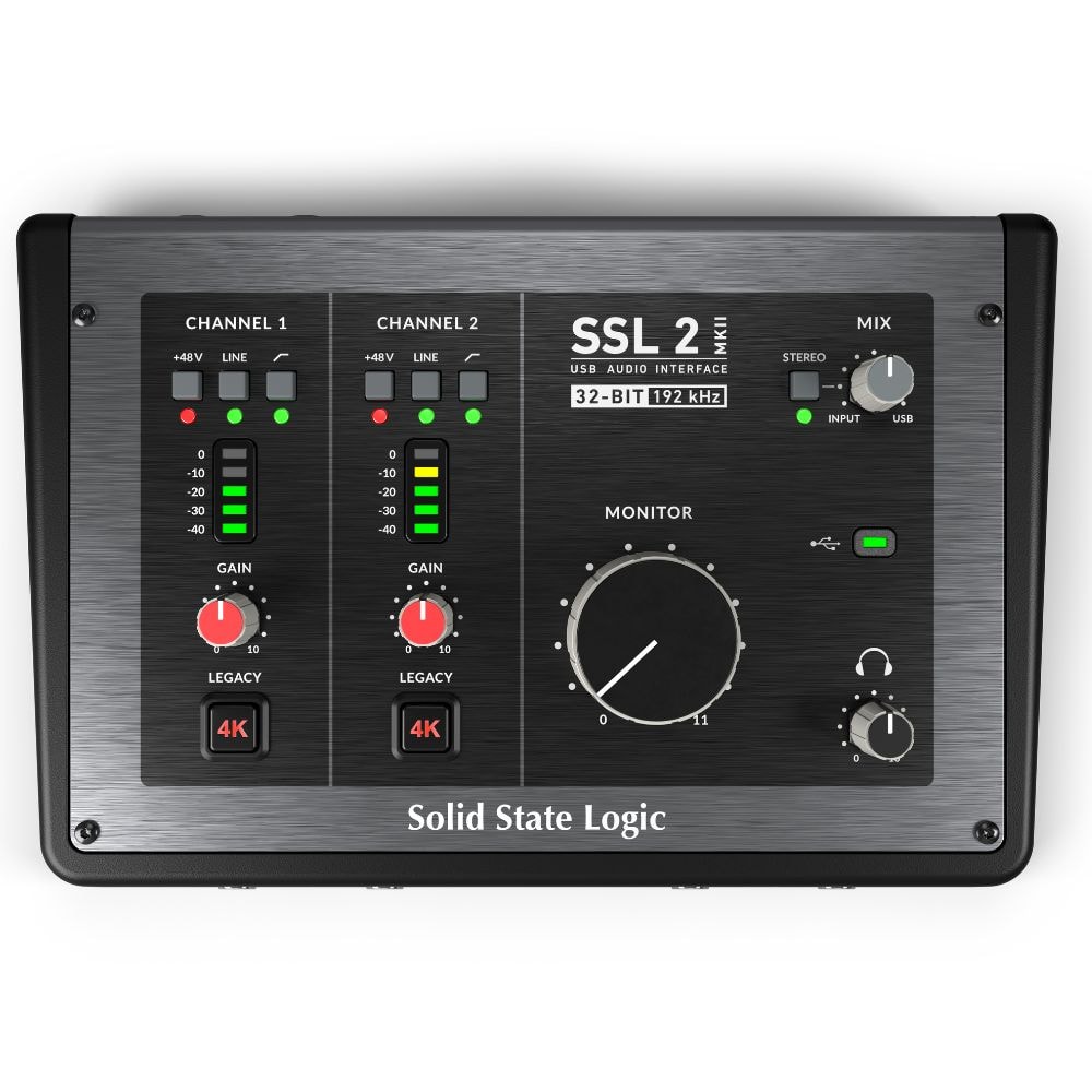 SSL 2 MKII Interface de áudio USB-C com 2 entradas e 2 saídas