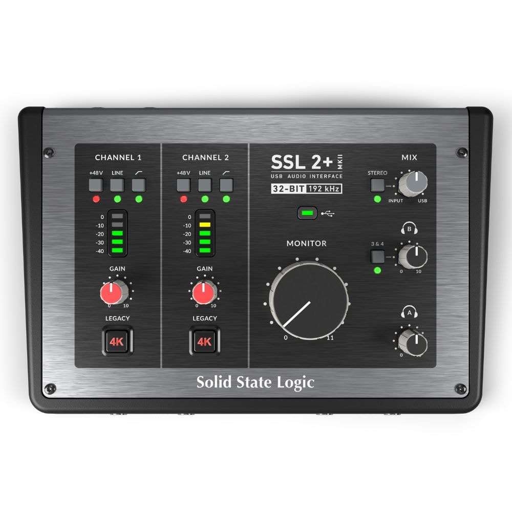 SSL 2+ MKII Solid State Logic Interface de Áudio USB 2x4